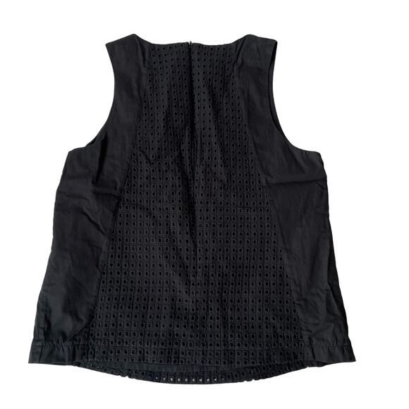 Theory Bell R Tank Blouse Eyelet Black M $140 - Picture 2 of 10